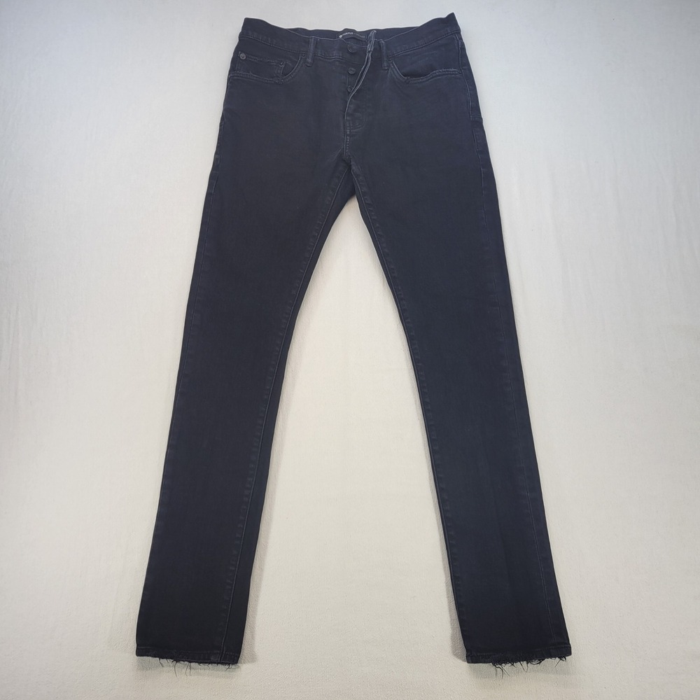 Purple Brand P001 Jeans Mens 31X32 Black Skinny Low Rise Button Fly Denim